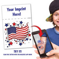 US Flag Stock Animated AR Tattoo with Smartphone App-Plus Header or Logo Tattoo